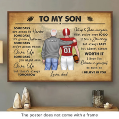 Football First. Everything Else Later - Family Personalized Custom Horizontal Poster - Gift For Family Members. Sport Lovers. Sport Players