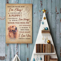 Custom Photo I'm Right Here Inside Your Heart - Memorial Personalized Custom Vertical Poster - Sympathy Gift For Pet Owners. Pet Lovers