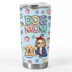 As A Pet Mom. My Life Is So Much Richer - Dog & Cat Personalized Custom 3D Inflated Effect Printed Tumbler - Gift For Pet Owners. Pet Lovers