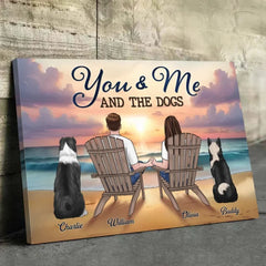 You And Me And The Fur Babies - Dog & Cat Personalized Custom Horizontal Canvas - Gift For Pet Owners. Pet Lovers