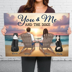 You And Me And The Fur Babies - Dog & Cat Personalized Custom Horizontal Canvas - Gift For Pet Owners. Pet Lovers