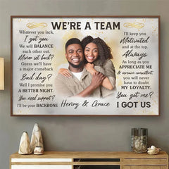 Custom Photo We Will Balance Each Other Out - Couple Personalized Custom Horizontal Poster - Gift For Husband Wife. Anniversary