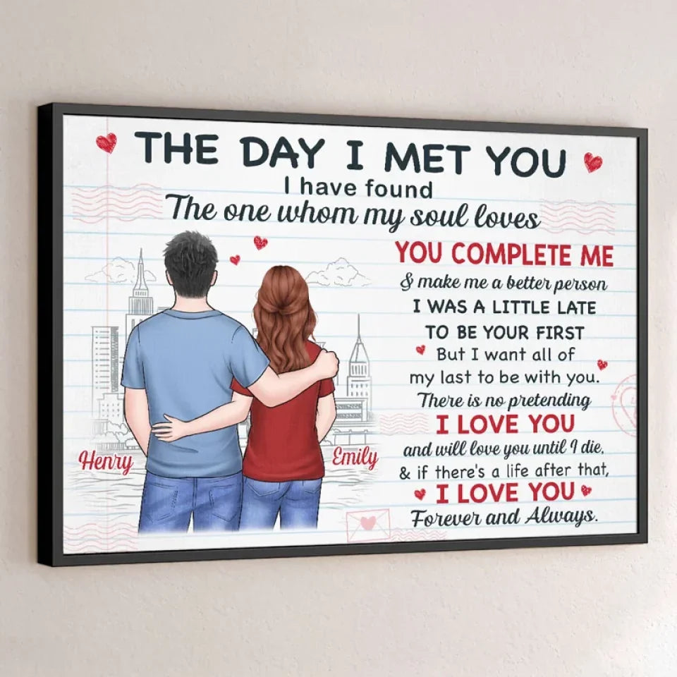 You Complete Me - Couple Personalized Custom Horizontal Poster - Gift For Husband Wife. Anniversary