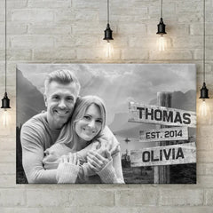 Custom Photo In Your Arms. I've Found My Home - Couple Personalized Custom Horizontal Canvas - Gift For Husband Wife. Anniversary