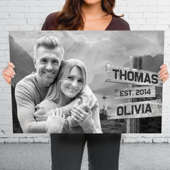 Custom Photo In Your Arms. I've Found My Home - Couple Personalized Custom Horizontal Canvas - Gift For Husband Wife. Anniversary