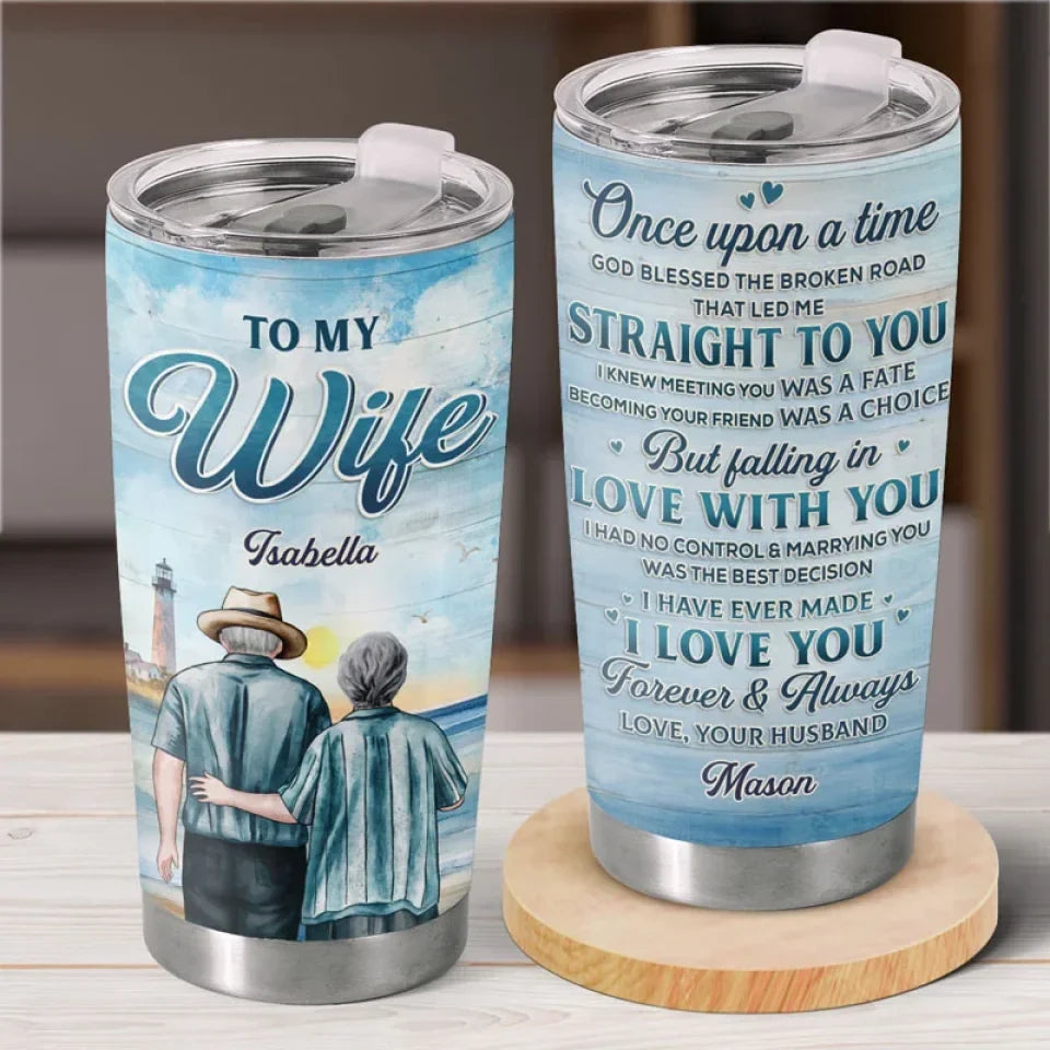 The Best Thing To Hold Onto In Life Is Each Other - Couple Personalized Custom Tumbler - Gift For Husband Wife. Anniversary