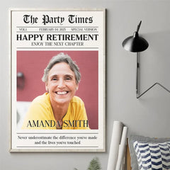 Custom Photo Enjoy The Next Chapter In Life - Personalized Custom Vertical Poster - Appreciation. Retirement Gift For Coworkers. Work Friends. Colleagues. Family Members