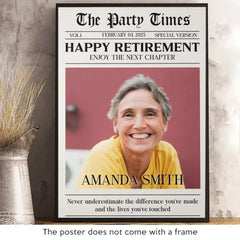 Custom Photo Enjoy The Next Chapter In Life - Personalized Custom Vertical Poster - Appreciation. Retirement Gift For Coworkers. Work Friends. Colleagues. Family Members