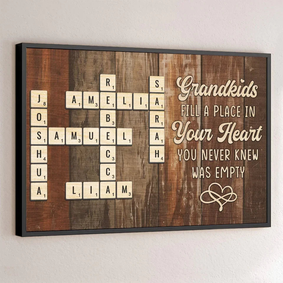 The Heartfelt Bond Between Grandparents And Kids - Family Personalized Custom Horizontal Poster - Gift For Grandma. Grandpa. Grandkid