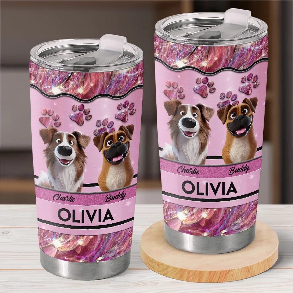 Dogs Teach Us Unconditional Love - Dog Personalized Custom Tumbler - Gift For Pet Owners. Pet Lovers