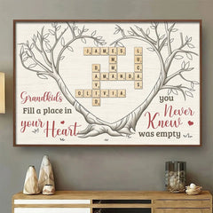 Grandkids Bring Joy To Every Corner Of Your Heart - Family Personalized Custom Horizontal Poster - Gift For Grandma. Grandpa. Grandkid