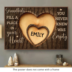 The Love For Grandkids Fills Your Heart Endlessly - Family Personalized Custom Horizontal Poster - Gift For Grandma. Grandpa. Grandkid