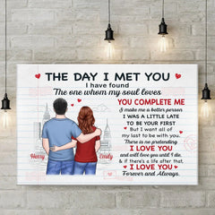 You Complete Me. Always And Forever - Couple Personalized Custom Horizontal Canvas - Gift For Husband Wife. Anniversary