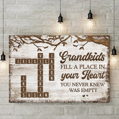 Life Is Sweeter With Grandchildren - Family Personalized Custom Horizontal Canvas - Gift For Grandma. Grandpa. Grandkid