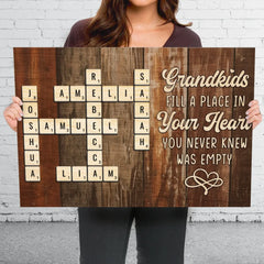 A Grandchild Is Love Made Visible - Family Personalized Custom Horizontal Canvas - Gift For Grandma. Grandpa. Grandkid