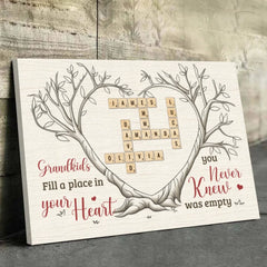 Grandkids Bring Joy To Every Corner Of Your Heart - Family Personalized Custom Horizontal Canvas - Gift For Grandma. Grandpa. Grandkid