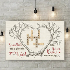 Grandkids Bring Joy To Every Corner Of Your Heart - Family Personalized Custom Horizontal Canvas - Gift For Grandma. Grandpa. Grandkid