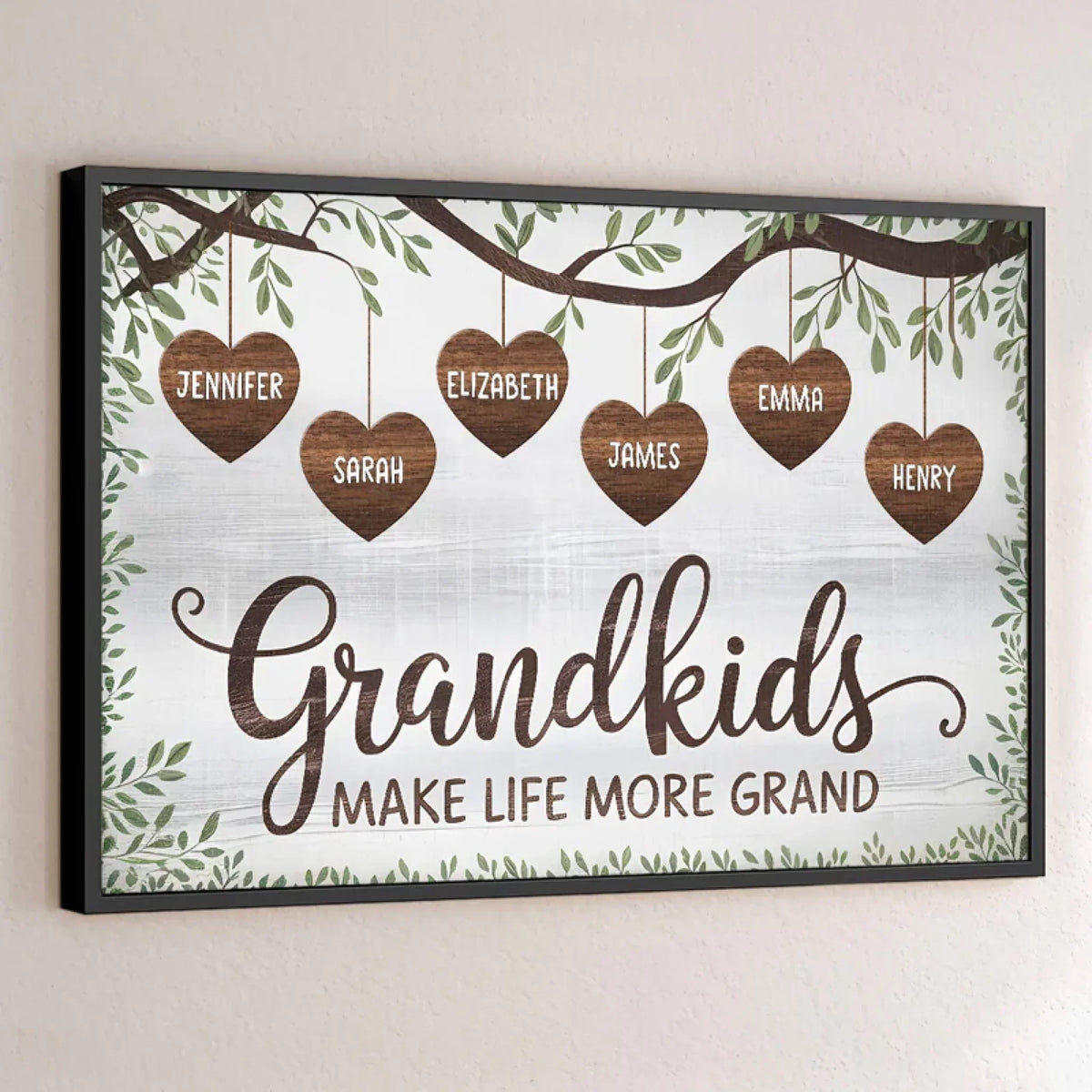 From A Grandma's Roots Grows A Grandchild's Dreams - Family Personalized Custom Horizontal Poster - Gift For Mom. Grandma