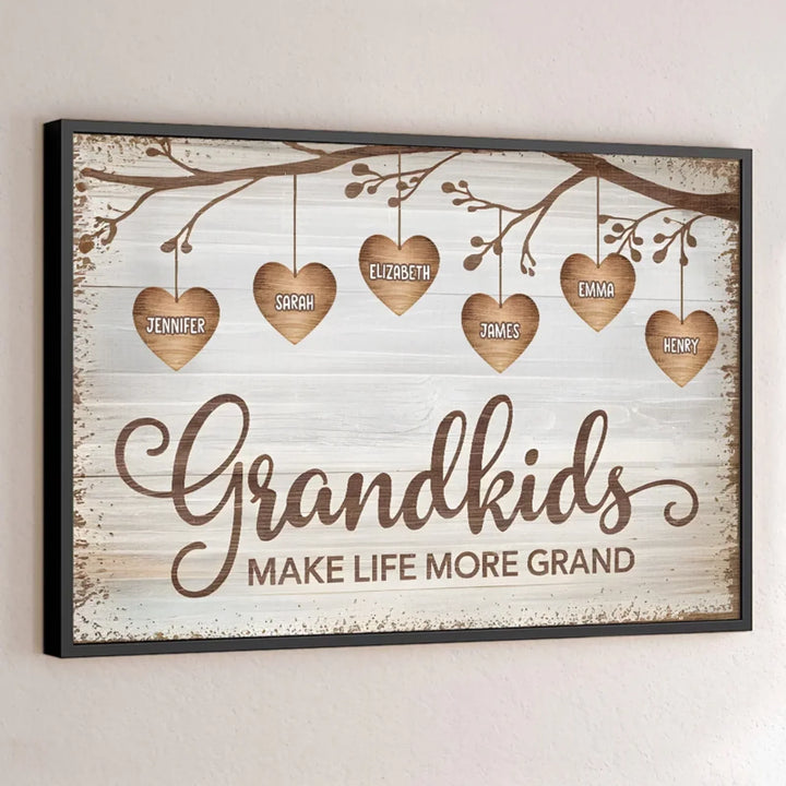 A Grandchild Is A Tree Of Life. Nurtured By Generations - Family Personalized Custom Horizontal Poster - Gift For Mom. Grandma