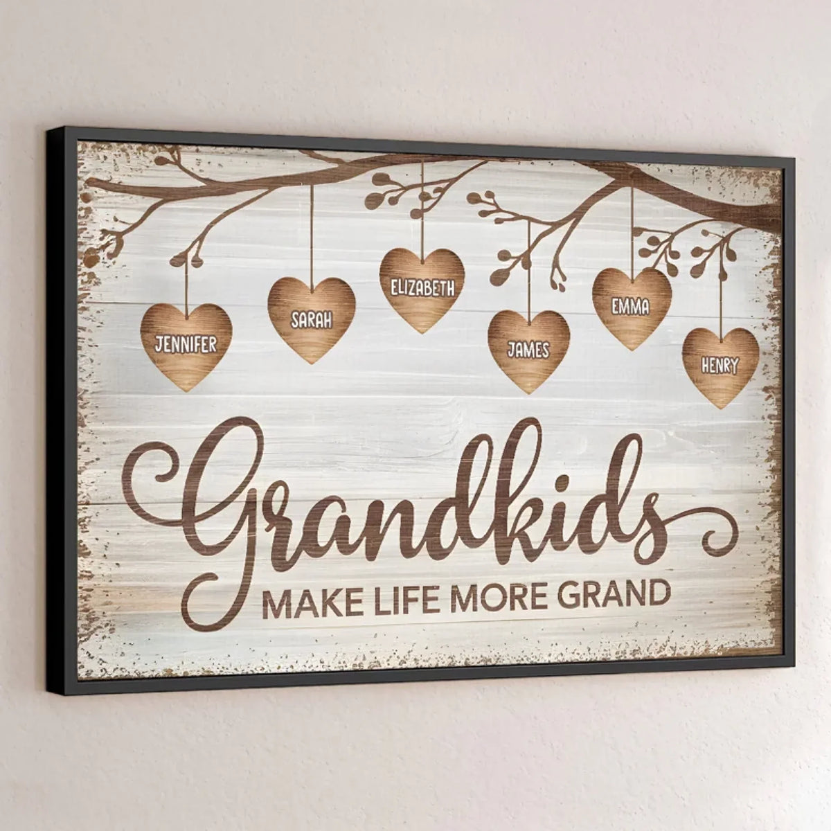 A Grandchild Is A Tree Of Life. Nurtured By Generations - Family Personalized Custom Horizontal Poster - Gift For Mom. Grandma