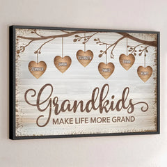 A Grandchild Is A Tree Of Life. Nurtured By Generations - Family Personalized Custom Horizontal Poster - Gift For Mom. Grandma