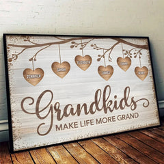 A Grandchild Is A Tree Of Life. Nurtured By Generations - Family Personalized Custom Horizontal Poster - Gift For Mom. Grandma
