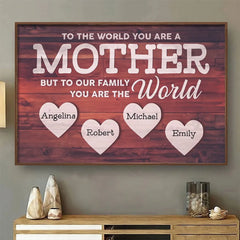 Mom Is The World's Most Beautiful Place - Family Personalized Custom Horizontal Poster - Gift For Mom