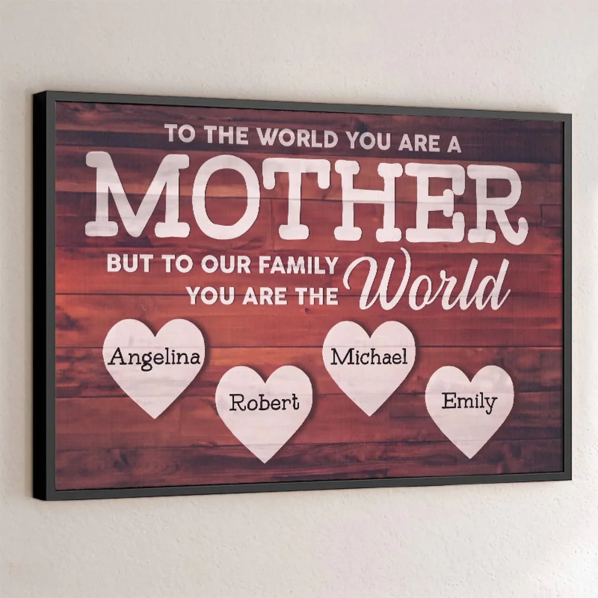 Mom Is The World's Most Beautiful Place - Family Personalized Custom Horizontal Poster - Gift For Mom