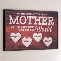 Mom Is The World's Most Beautiful Place - Family Personalized Custom Horizontal Poster - Gift For Mom