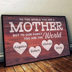 Mom Is The World's Most Beautiful Place - Family Personalized Custom Horizontal Poster - Gift For Mom
