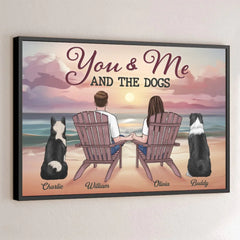 Pawsitively In Love - Couple Personalized Custom Horizontal Poster - Gift For Husband Wife. Anniversary