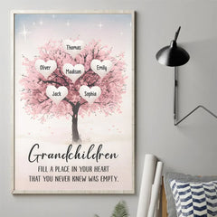 Grandchildren. Little Blessings And Endless Joy - Family Personalized Custom Vertical Poster - Gift For Grandma. Grandpa. Grandkid
