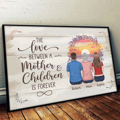 Forever Wrapped In A Mother's Love - Family Personalized Custom Horizontal Poster - Gift For Mom