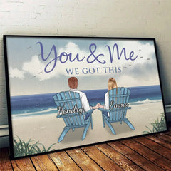 You're My Happy Place - Couple Personalized Custom Horizontal Poster - Gift For Husband Wife. Anniversary