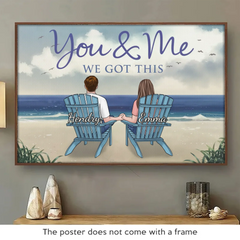 You're My Happy Place - Couple Personalized Custom Horizontal Poster - Gift For Husband Wife. Anniversary