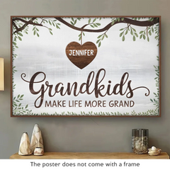 From A Grandma's Roots Grows A Grandchild's Dreams - Family Personalized Custom Horizontal Poster - Gift For Mom. Grandma