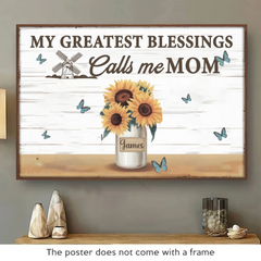 In Grandma's Garden. Love Grows Wild And Free - Family Personalized Custom Horizontal Poster - Gift For Mom. Grandma