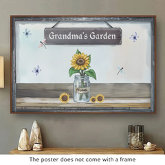 The Beauty Of Grandma's Garden Is Rooted In Her Love - Family Personalized Custom Horizontal Poster - Gift For Mom. Grandma
