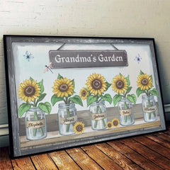 The Beauty Of Grandma's Garden Is Rooted In Her Love - Family Personalized Custom Horizontal Poster - Gift For Mom. Grandma