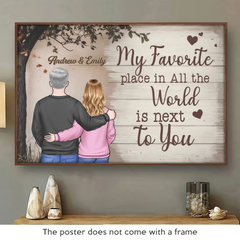 I Feel Complete When I'm With You - Couple Personalized Custom Horizontal Poster - Gift For Husband Wife. Anniversary