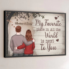 I Feel Complete When I'm With You - Couple Personalized Custom Horizontal Poster - Gift For Husband Wife. Anniversary