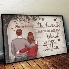 I Feel Complete When I'm With You - Couple Personalized Custom Horizontal Poster - Gift For Husband Wife. Anniversary