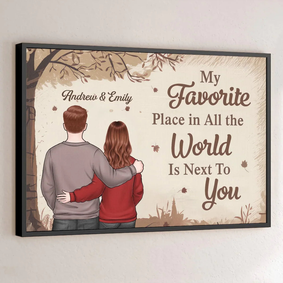 Together Is My Favorite Place To Be - Couple Personalized Custom Horizontal Poster - Gift For Husband Wife. Anniversary