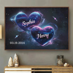 My Heart Beats In Rhythm With Yours - Couple Personalized Custom Horizontal Poster - Gift For Husband Wife. Anniversary