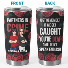 Best Partners In Crime - Bestie Personalized Custom Tumbler -  Gift For Best Friends. BFF. Sisters