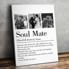 Custom Photo Soulmates. Always - Couple  Personalized Custom Vertical Canvas - Gift For Husband Wife. Anniversary