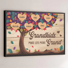 A Garden Of Love Grows In A Grandma's Heart - Family Personalized Custom Horizontal Poster - Gift For Grandma. Grandpa. Grandkid