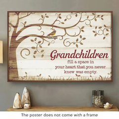 Grandkids Light Up Our Lives - Family Personalized Custom Horizontal Poster - Gift For Grandma. Grandpa. Grandkid