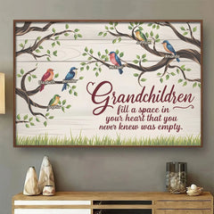 Grandchildren Are The Joy Of Our Hearts - Family Personalized Custom Horizontal Poster - Gift For Grandma. Grandpa. Grandkid