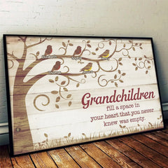 Grandkids Light Up Our Lives - Family Personalized Custom Horizontal Poster - Gift For Grandma. Grandpa. Grandkid